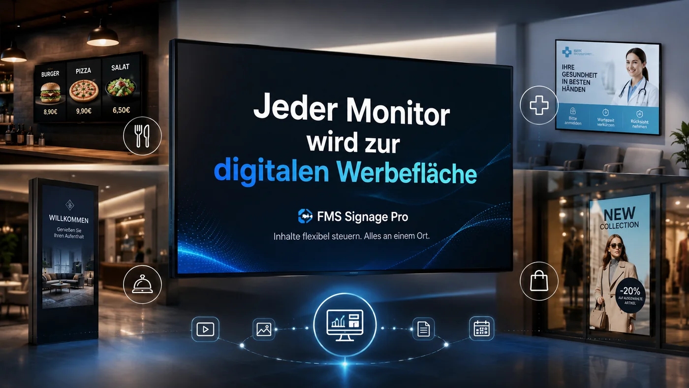 Vorschau der Digital-Signage-Software FMS Signage Pro